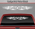 Design #148 Turbo Diesel - Windshield Window Tribal Flame Vinyl Sticker Decal Graphic Banner 36"x4.25"+