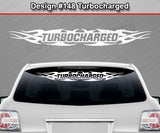 Design #148 Turbocharged - Windshield Window Tribal Flame Vinyl Sticker Decal Graphic Banner 36"x4.25"+