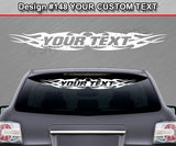 Design #148 Your Text - Custom Personalized Windshield Window Tribal Flame Vinyl Sticker Decal Graphic Banner 36"x4.25"+