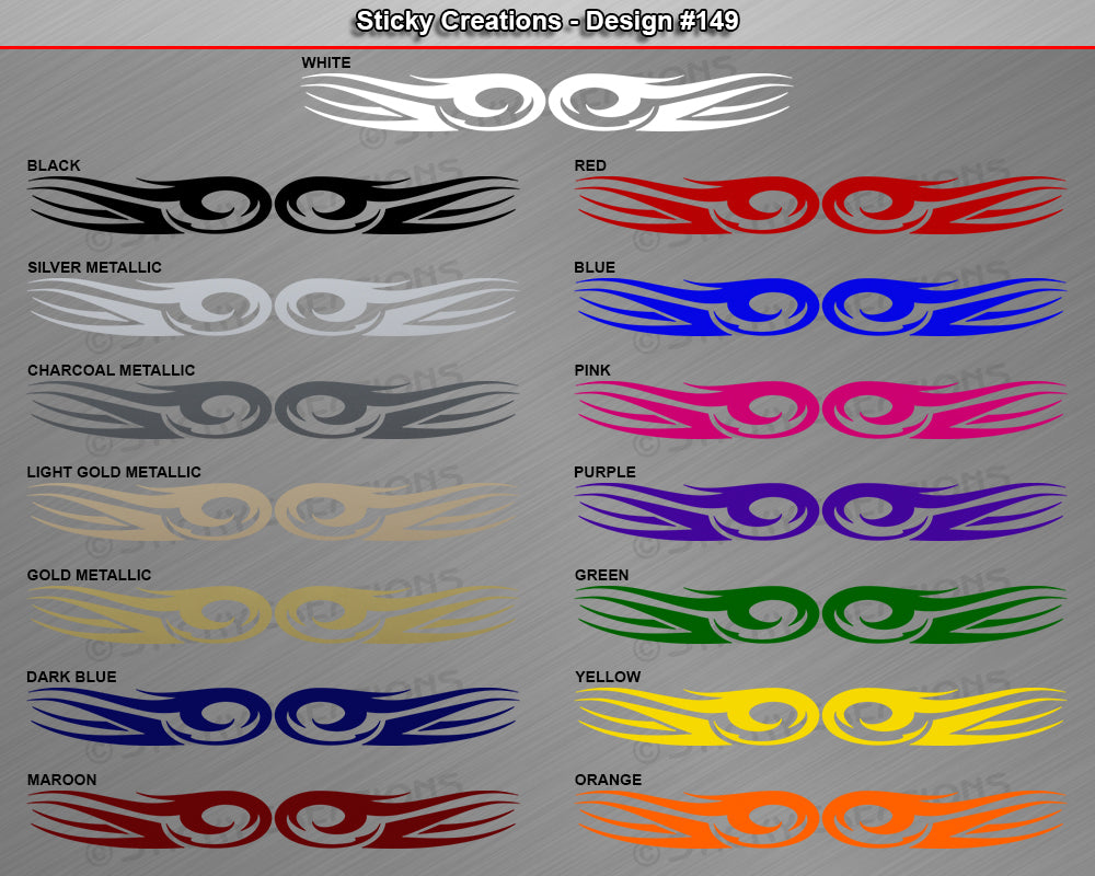 Design #149 - 36"x4.25" + Windshield Window Tribal Curl Vinyl Sticker Decal Graphic Banner