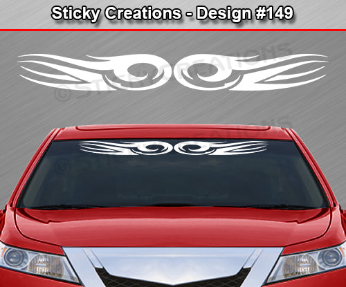 Design #149 - 36"x4.25" + Windshield Window Tribal Curl Vinyl Sticker Decal Graphic Banner