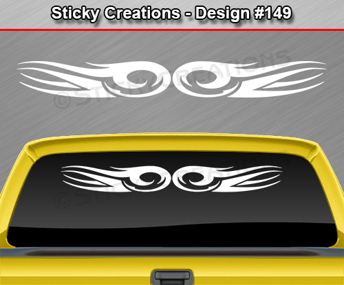 Design #149 - 36"x4.25" + Windshield Window Tribal Curl Vinyl Sticker Decal Graphic Banner