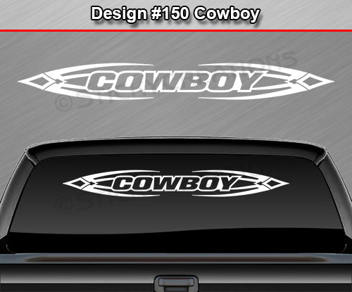 Design #150 Cowboy - Windshield Window Tribal Accent Vinyl Sticker Decal Graphic Banner 36"x4.25"+