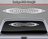 Design #150 Cowgirl - Windshield Window Tribal Accent Vinyl Sticker Decal Graphic Banner 36"x4.25"+