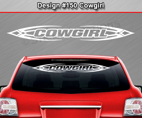 Design #150 Cowgirl - Windshield Window Tribal Accent Vinyl Sticker Decal Graphic Banner 36"x4.25"+
