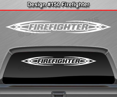 Design #150 Firefighter - Windshield Window Tribal Accent Vinyl Sticker Decal Graphic Banner 36"x4.25"+