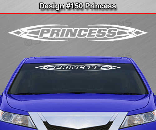 Design #150 Princess - Windshield Window Tribal Accent Vinyl Sticker Decal Graphic Banner 36"x4.25"+