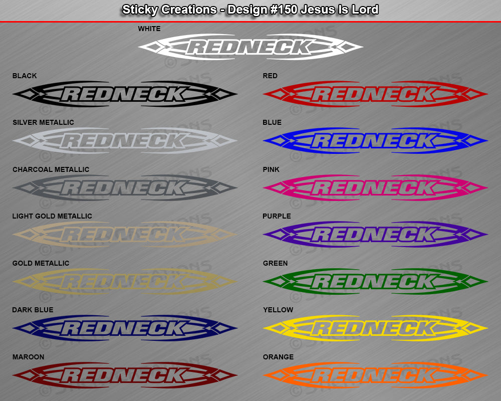 Design #150 Redneck - Windshield Window Tribal Accent Vinyl Sticker Decal Graphic Banner 36"x4.25"+