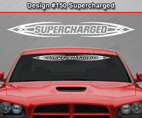 Design #150 Supercharged - Windshield Window Tribal Accent Vinyl Sticker Decal Graphic Banner 36"x4.25"+