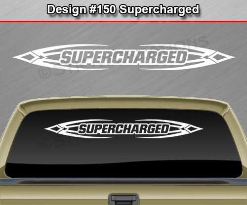 Design #150 Supercharged - Windshield Window Tribal Accent Vinyl Sticker Decal Graphic Banner 36"x4.25"+