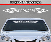 Design #150 Turbocharged - Windshield Window Tribal Accent Vinyl Sticker Decal Graphic Banner 36"x4.25"+