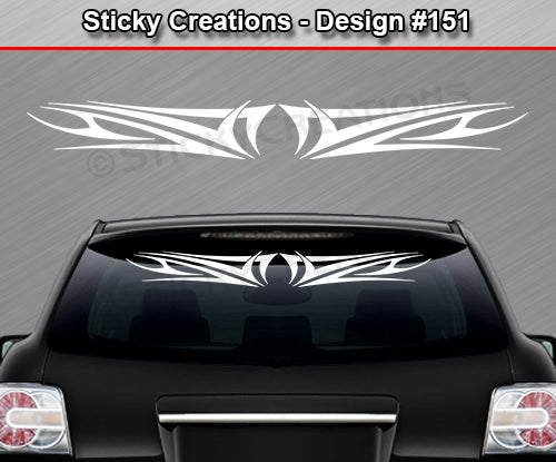 Design #151 - 36"x4.25" + Windshield Window Tribal Scallop Vinyl Sticker Decal Graphic Banner