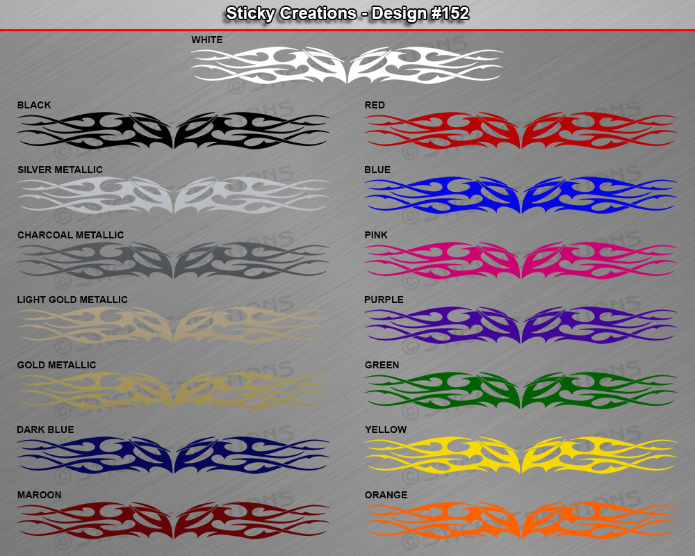 Design #152 - 36"x4.25" + Windshield Window Tribal Flame Vinyl Sticker Decal Graphic Banner