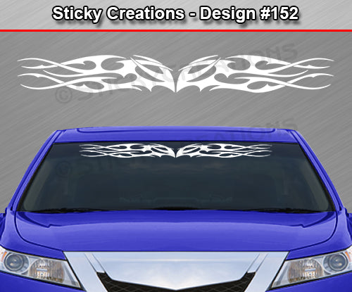 Design #152 - 36"x4.25" + Windshield Window Tribal Flame Vinyl Sticker Decal Graphic Banner