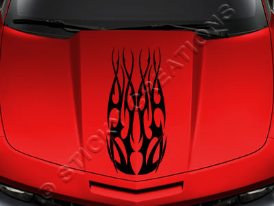 Design #152 Hood - Tribal Flame Decal Sticker Vinyl Graphic Car Truck SUV Vehicle