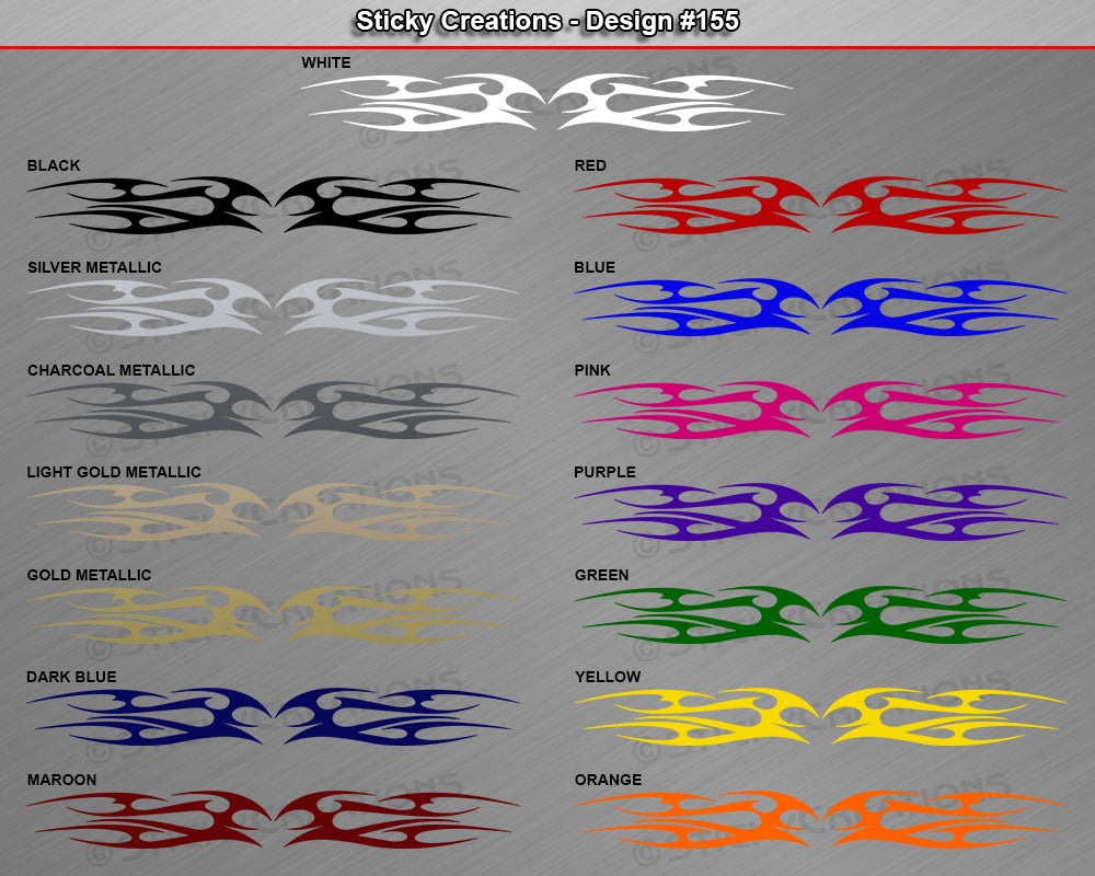Design #155 - 36"x4.25" + Windshield Window Tribal Flames Vinyl Sticker Decal Graphic Banner
