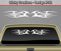 Design #155 - 36"x4.25" + Windshield Window Tribal Flames Vinyl Sticker Decal Graphic Banner