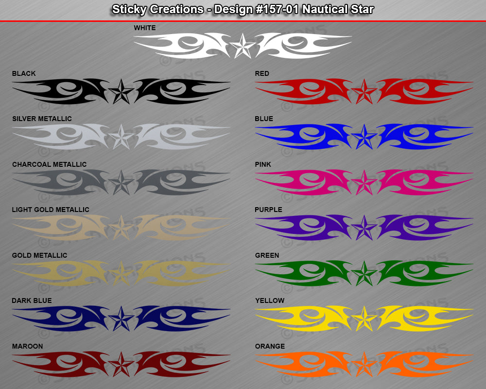 Design #157 Nautical Star - Windshield Window Tribal Blade Vinyl Sticker Decal Graphic Banner 36"x4.25"+