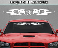 Design #157 Nautical Star - Windshield Window Tribal Blade Vinyl Sticker Decal Graphic Banner 36"x4.25"+