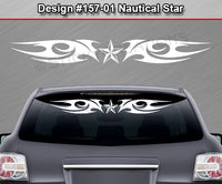 Design #157 Nautical Star - Windshield Window Tribal Blade Vinyl Sticker Decal Graphic Banner 36"x4.25"+