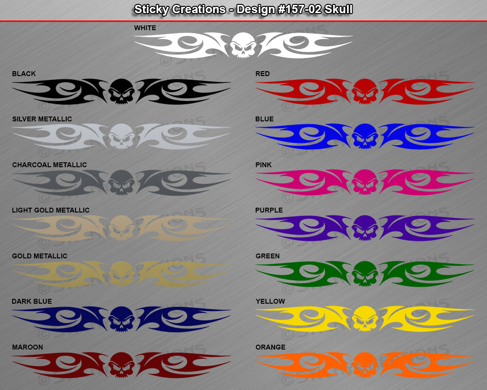 Design #157 Skull - Windshield Window Tribal Blade Vinyl Sticker Decal Graphic Banner 36"x4.25"+