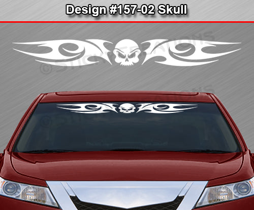 Design #157 Skull - Windshield Window Tribal Blade Vinyl Sticker Decal Graphic Banner 36"x4.25"+