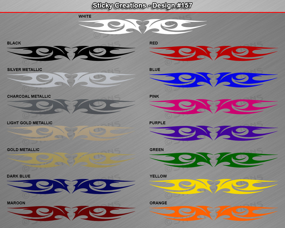 Design #157 - 36"x4.25" + Windshield Window Tribal Blade Vinyl Sticker Decal Graphic Banner
