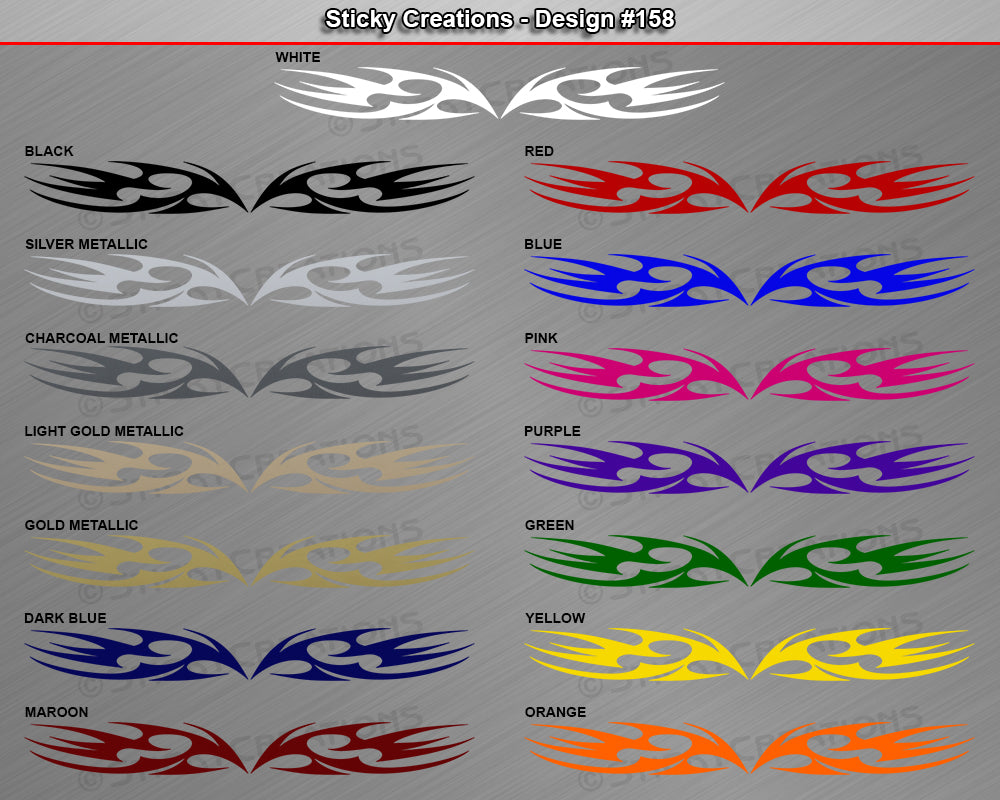 Design #158 - 36"x4.25" + Windshield Window Tribal Spikes Vinyl Sticker Decal Graphic Banner