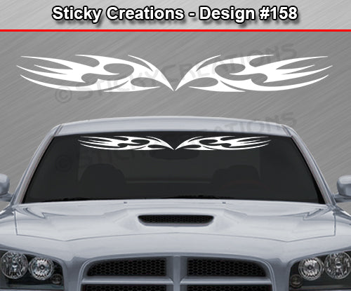 Design #158 - 36"x4.25" + Windshield Window Tribal Spikes Vinyl Sticker Decal Graphic Banner