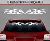 Design #158 - 36"x4.25" + Windshield Window Tribal Spikes Vinyl Sticker Decal Graphic Banner