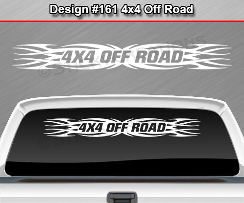 Design #161 4x4 Off Road - Windshield Window Tribal Flame Vinyl Sticker Decal Graphic Banner Truck 36"x4.25"+
