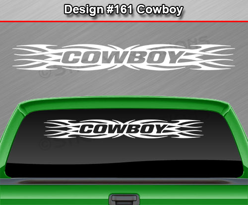 Design #161 Cowboy - Windshield Window Tribal Flame Vinyl Sticker Decal Graphic Banner 36"x4.25"+