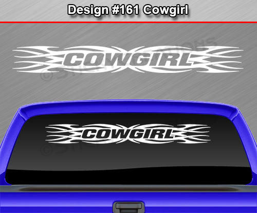 Design #161 Cowgirl - Windshield Window Tribal Flame Vinyl Sticker Decal Graphic Banner 36"x4.25"+