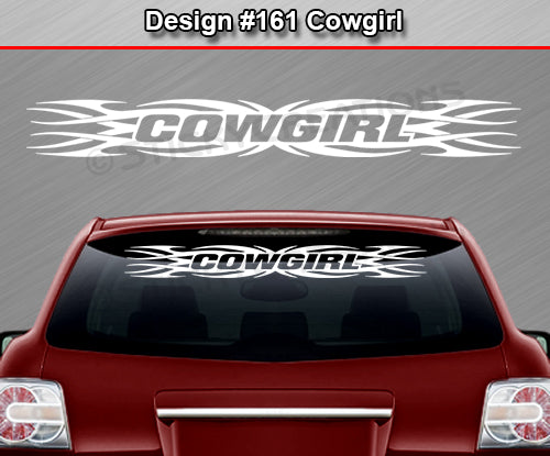 Design #161 Cowgirl - Windshield Window Tribal Flame Vinyl Sticker Decal Graphic Banner 36"x4.25"+