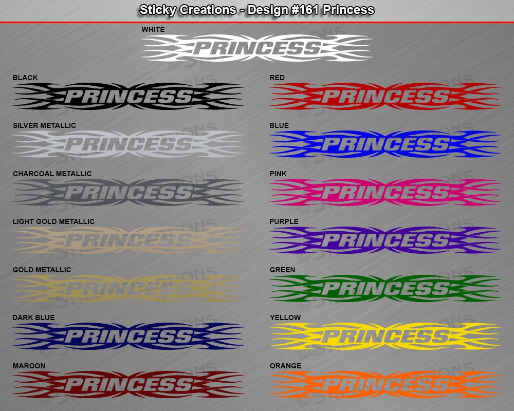 Design #161 Princess - Windshield Window Tribal Flame Vinyl Sticker Decal Graphic Banner 36"x4.25"+