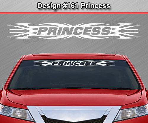 Design #161 Princess - Windshield Window Tribal Flame Vinyl Sticker Decal Graphic Banner 36"x4.25"+
