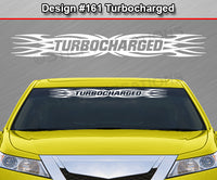 Design #161 Turbocharged - Windshield Window Tribal Flame Vinyl Sticker Decal Graphic Banner 36"x4.25"+