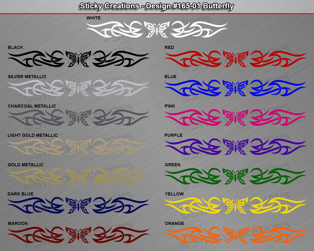 Design #165 Butterfly - Windshield Window Tribal Accent Vinyl Sticker Decal Graphic Banner 36"x4.25"+
