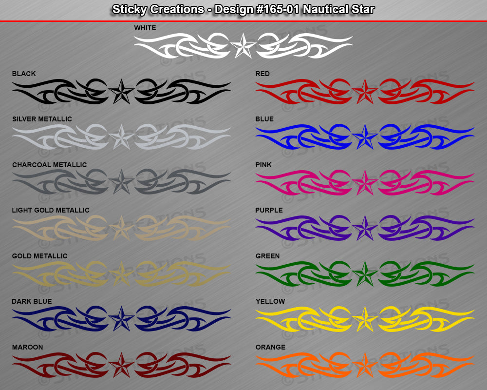 Design #165 Nautical Star - Windshield Window Tribal Accent Vinyl Sticker Decal Graphic Banner 36"x4.25"+