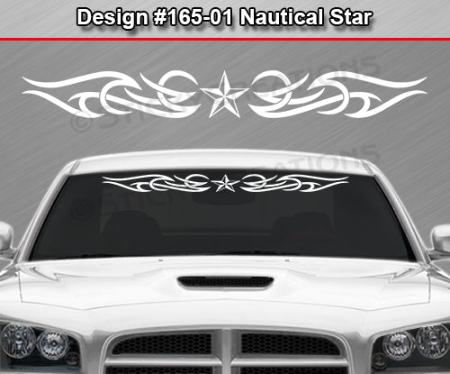 Design #165 Nautical Star - Windshield Window Tribal Accent Vinyl Sticker Decal Graphic Banner 36"x4.25"+