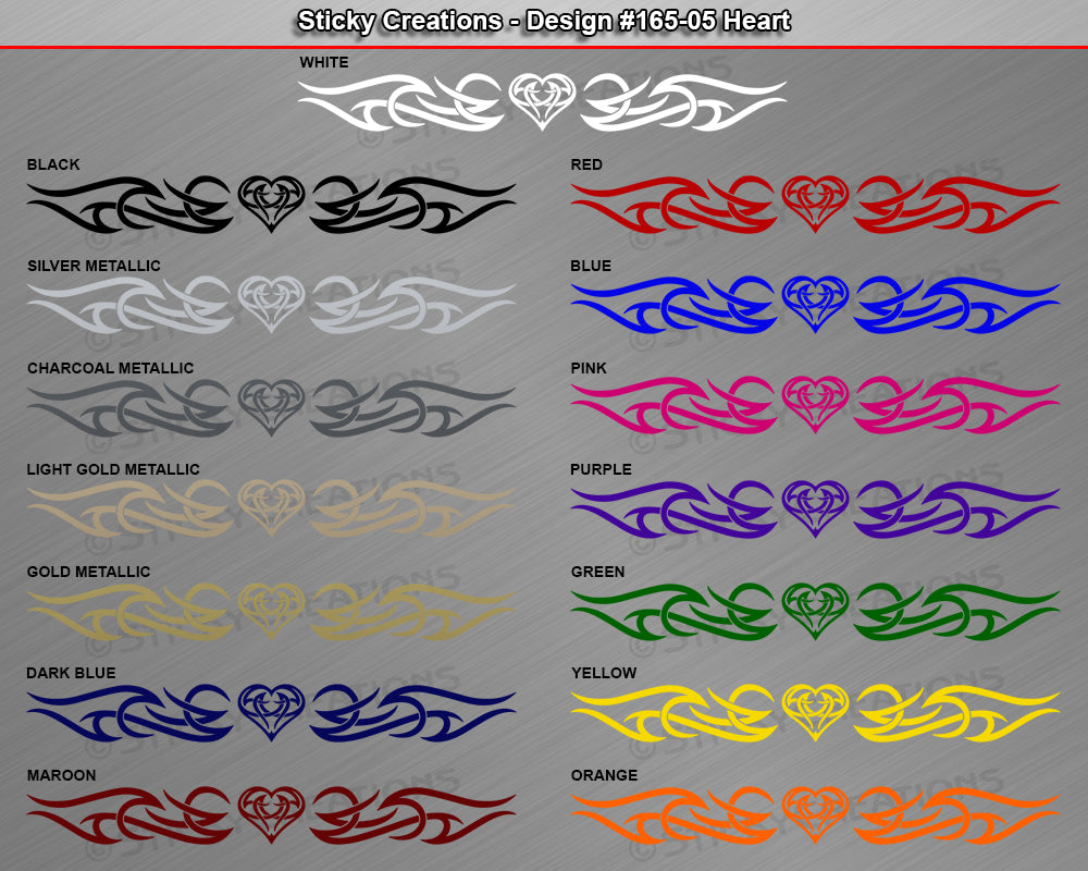 Design #165 Heart - Windshield Window Tribal Accent Vinyl Sticker Decal Graphic Banner 36"x4.25"+