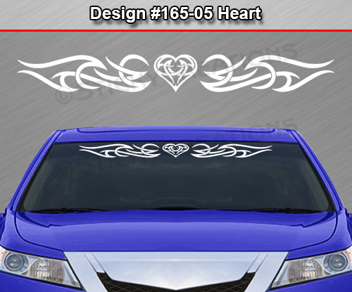 Design #165 Heart - Windshield Window Tribal Accent Vinyl Sticker Decal Graphic Banner 36"x4.25"+