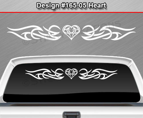 Design #165 Heart - Windshield Window Tribal Accent Vinyl Sticker Decal Graphic Banner 36"x4.25"+