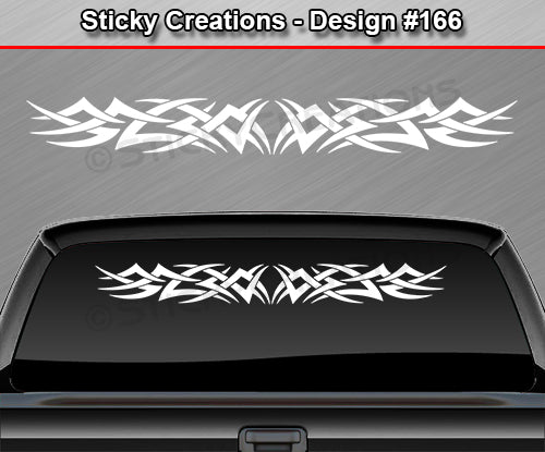 Design #166 - 36"x4.25" + Windshield Window Tribal Spikes Vinyl Sticker Decal Graphic Banner