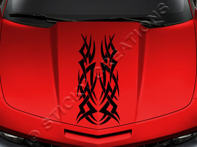Design #166 Hood - Tribal Spikes Decal Sticker Vinyl Graphic Car Truck SUV Vehicle