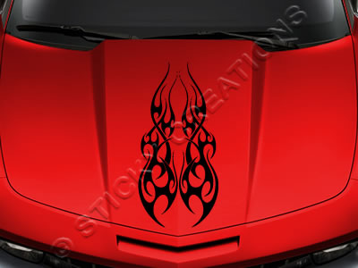 Design #167 Hood - Tribal Flame Decal Sticker Vinyl Graphic Car Truck SUV Vehicle