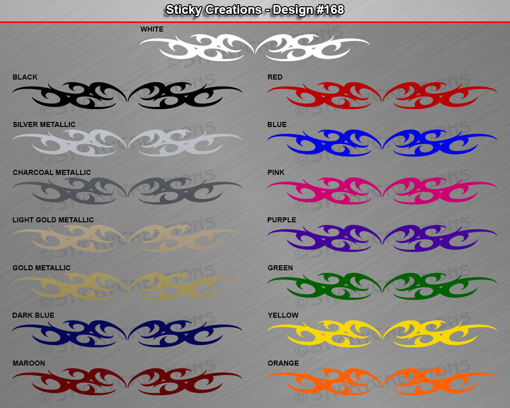Design #168 - 36"x4.25" + Windshield Window Tribal Curls Vinyl Sticker Decal Graphic Banner