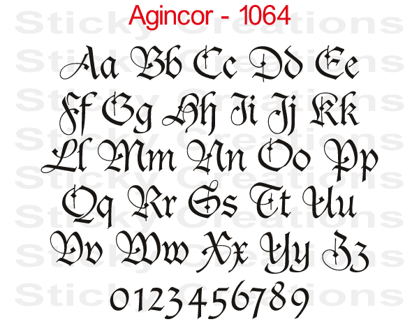 Agincor Font #1064 - Custom Personalized Your Text Letters Preview
