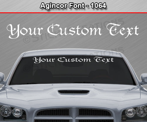 Agincor Font #1064 - Custom Personalized Your Text Letters Windshield Window Vinyl Sticker Decal Graphic Banner 36"x4.25"+