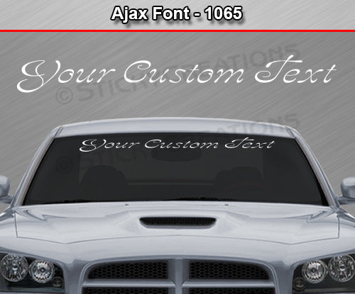 Ajax Font #1065 - Custom Personalized Your Text Letters Windshield Window Vinyl Sticker Decal Graphic Banner 36"x4.25"+